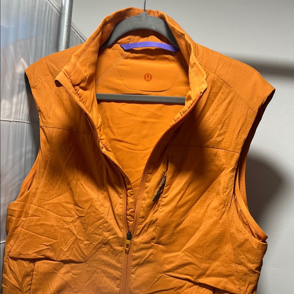 Orange Sleeveless Zip-Up Vest